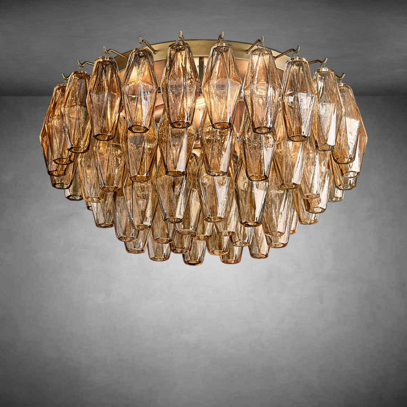 Eclipsia Glass Round Flush Mount