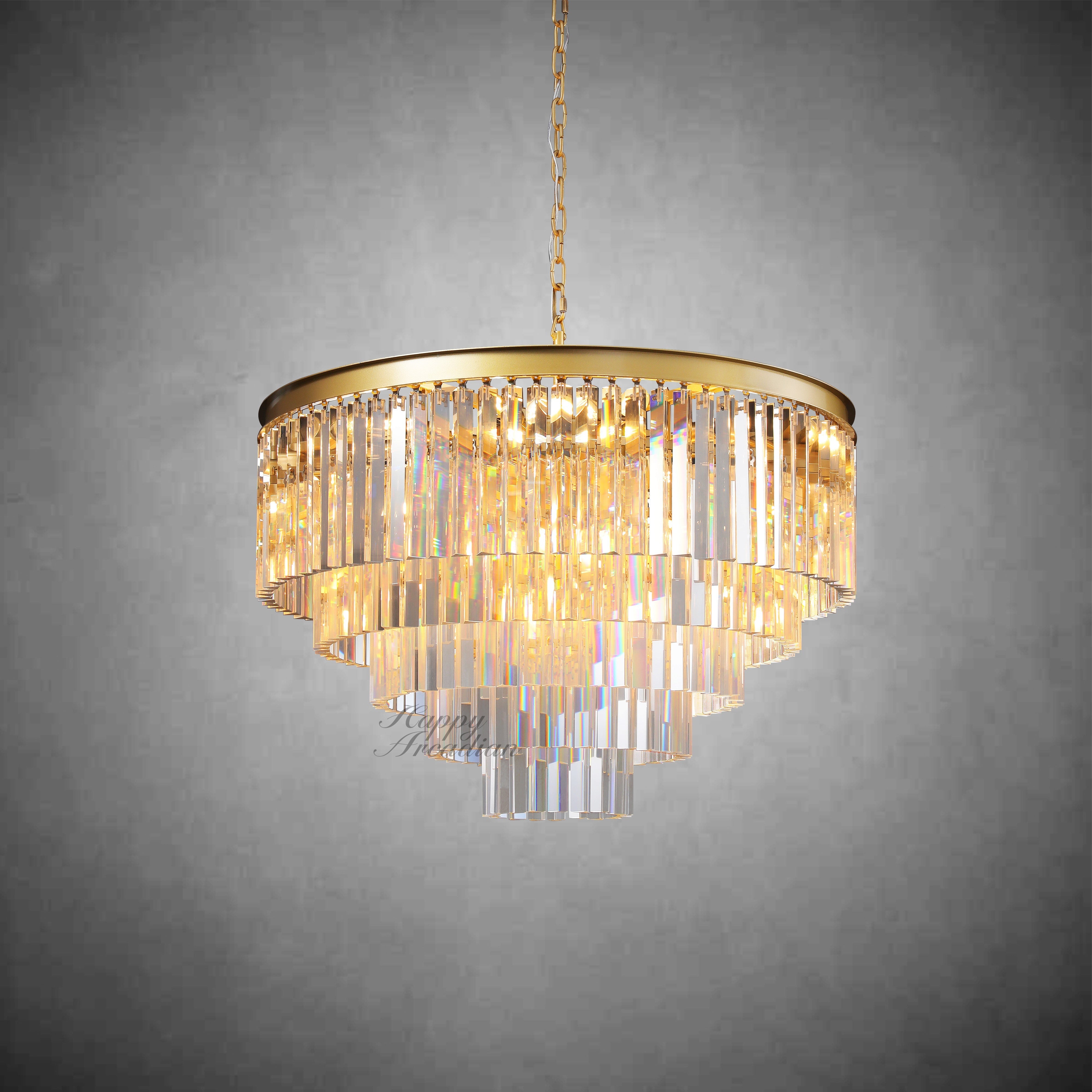 Odeon-Layer Crystal Round Chandelier