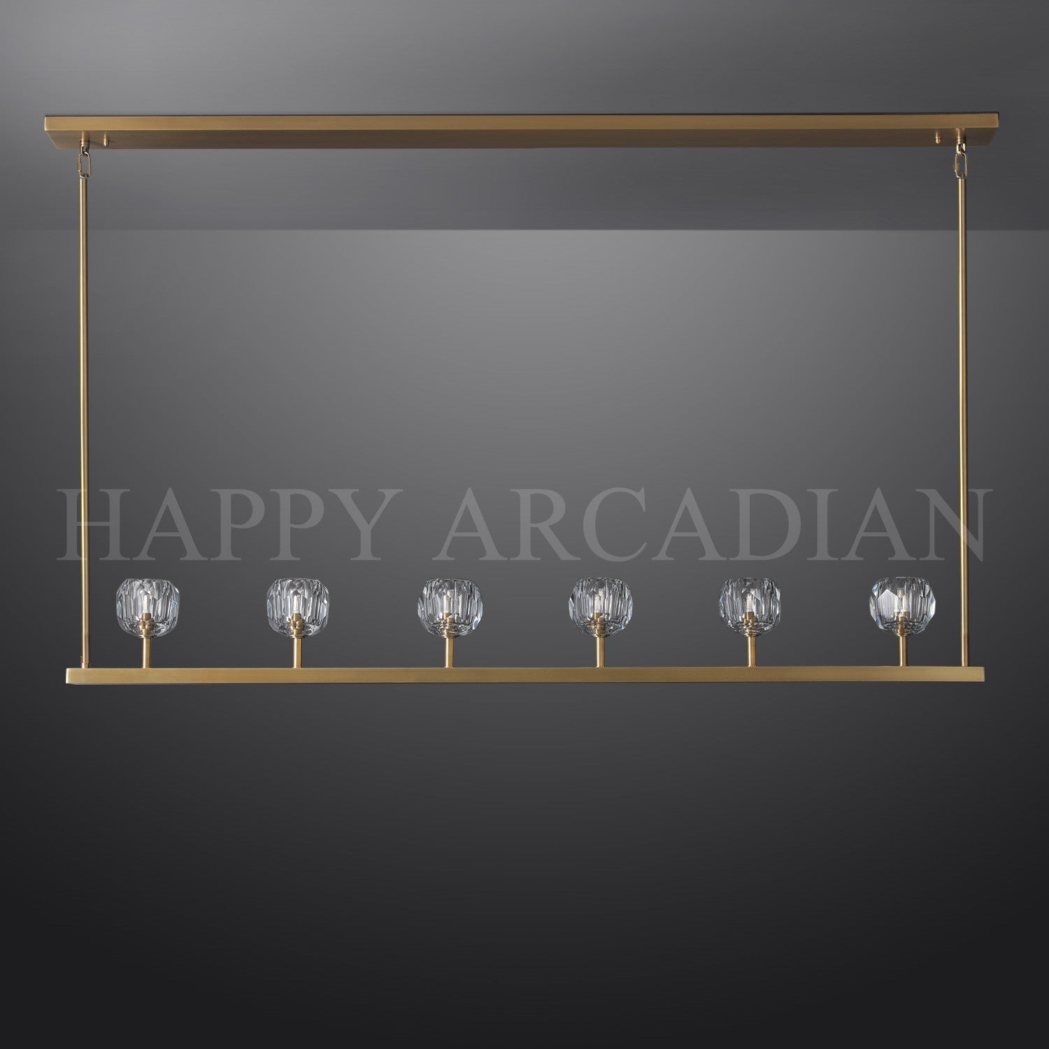 HA Bola De Modern Cristal Crystal Linear Chandelier 60"