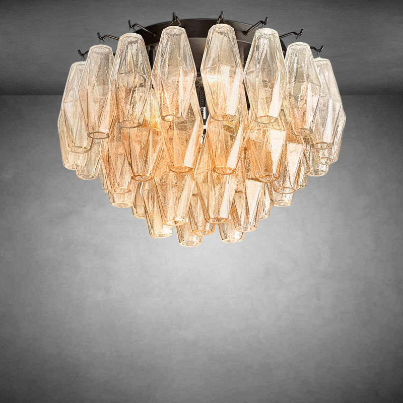 Eclipsia Glass Round Flush Mount
