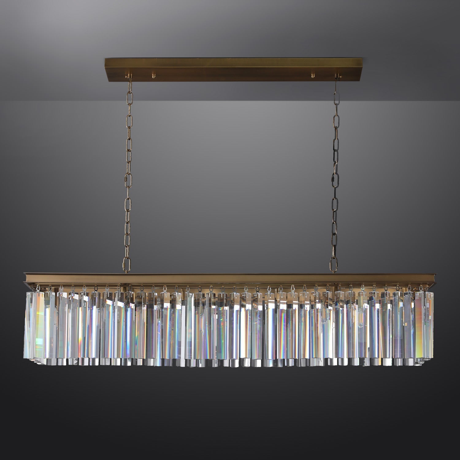 Zestra K9 Crystal Rectangular Chandelier 59"