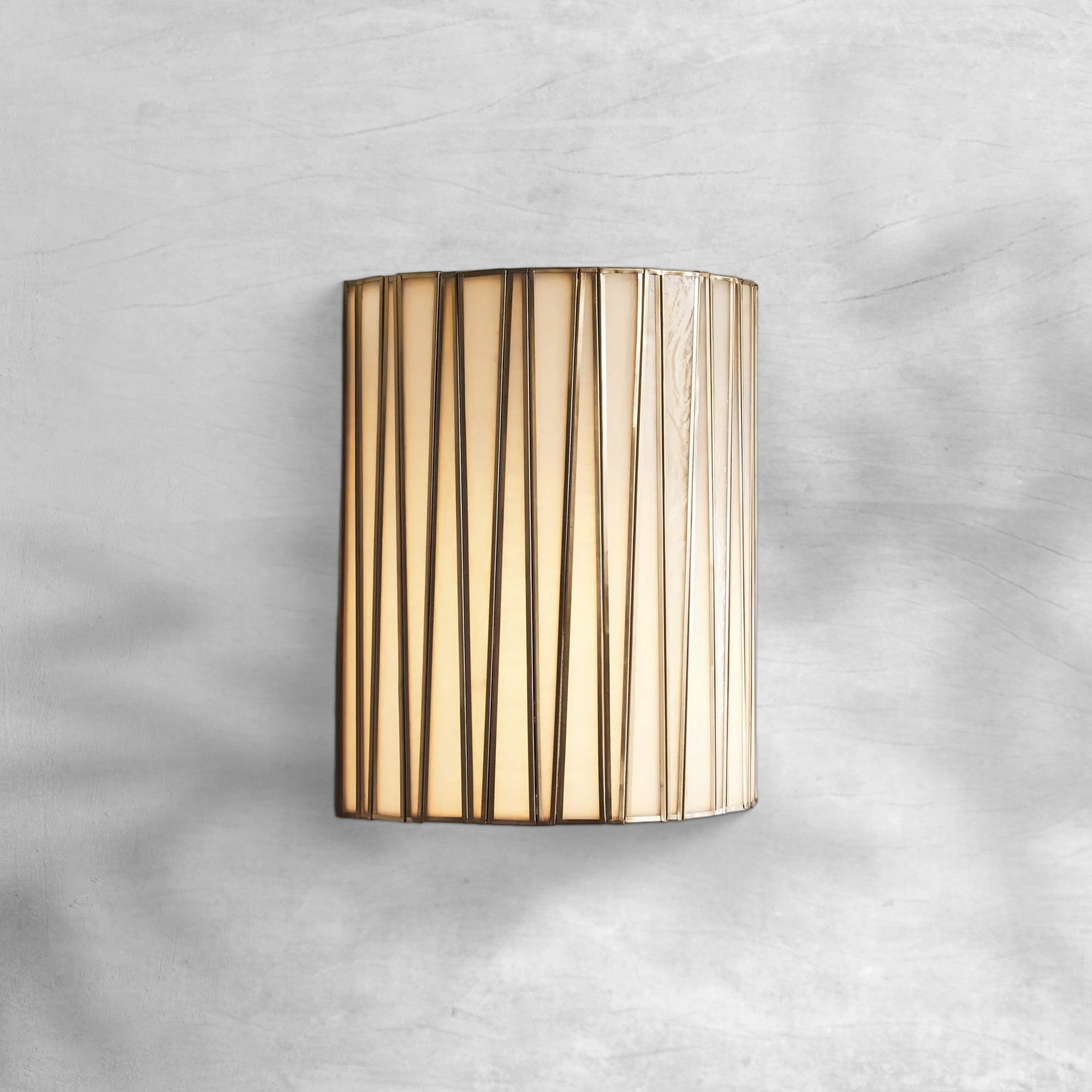 Junet Hand-Blown Glass Wall Sconce, Brass Finish, 10.25" Width