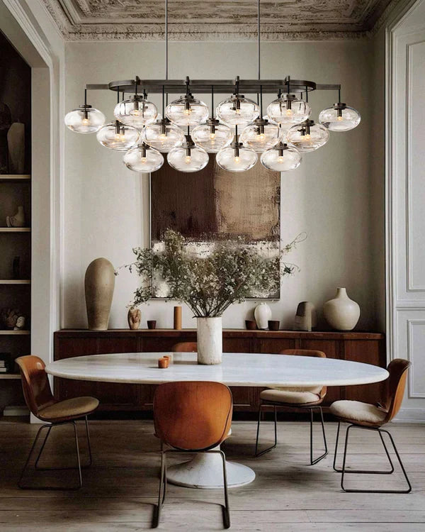 Cabrlet Clear Glass Linear Chandelier 72"