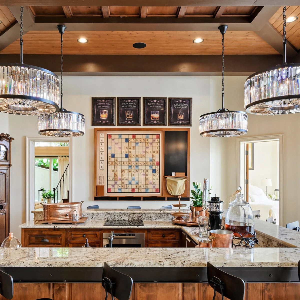 Lita Glass Round Chandelier