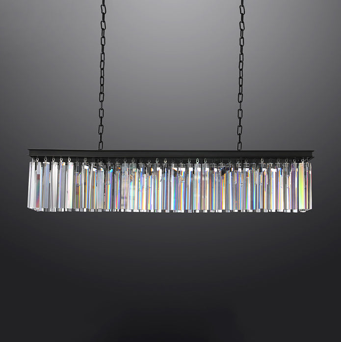 Zestra K9 Crystal Rectangular Chandelier 59"