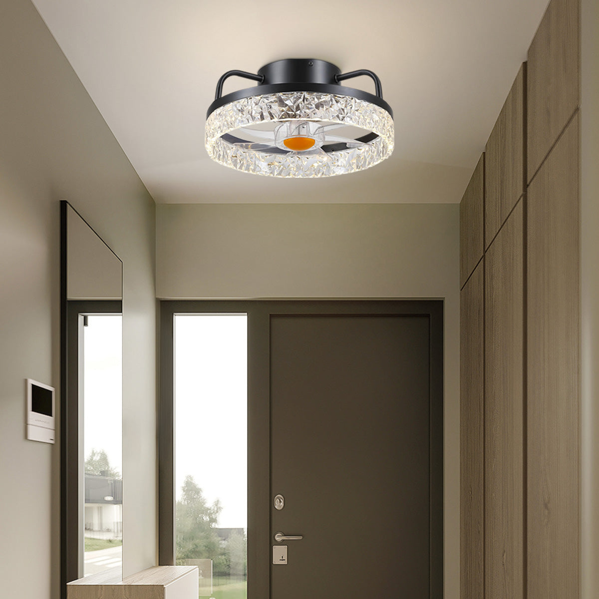 Low Profile Ceiling Fan Light with Remote 13"