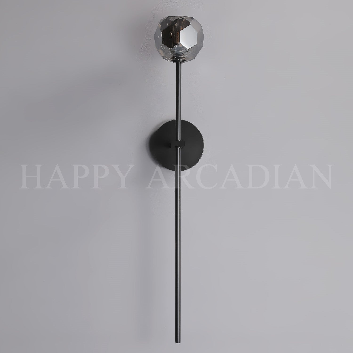 HA Bola De Long Style Smoke Crystal Wall Sconces
