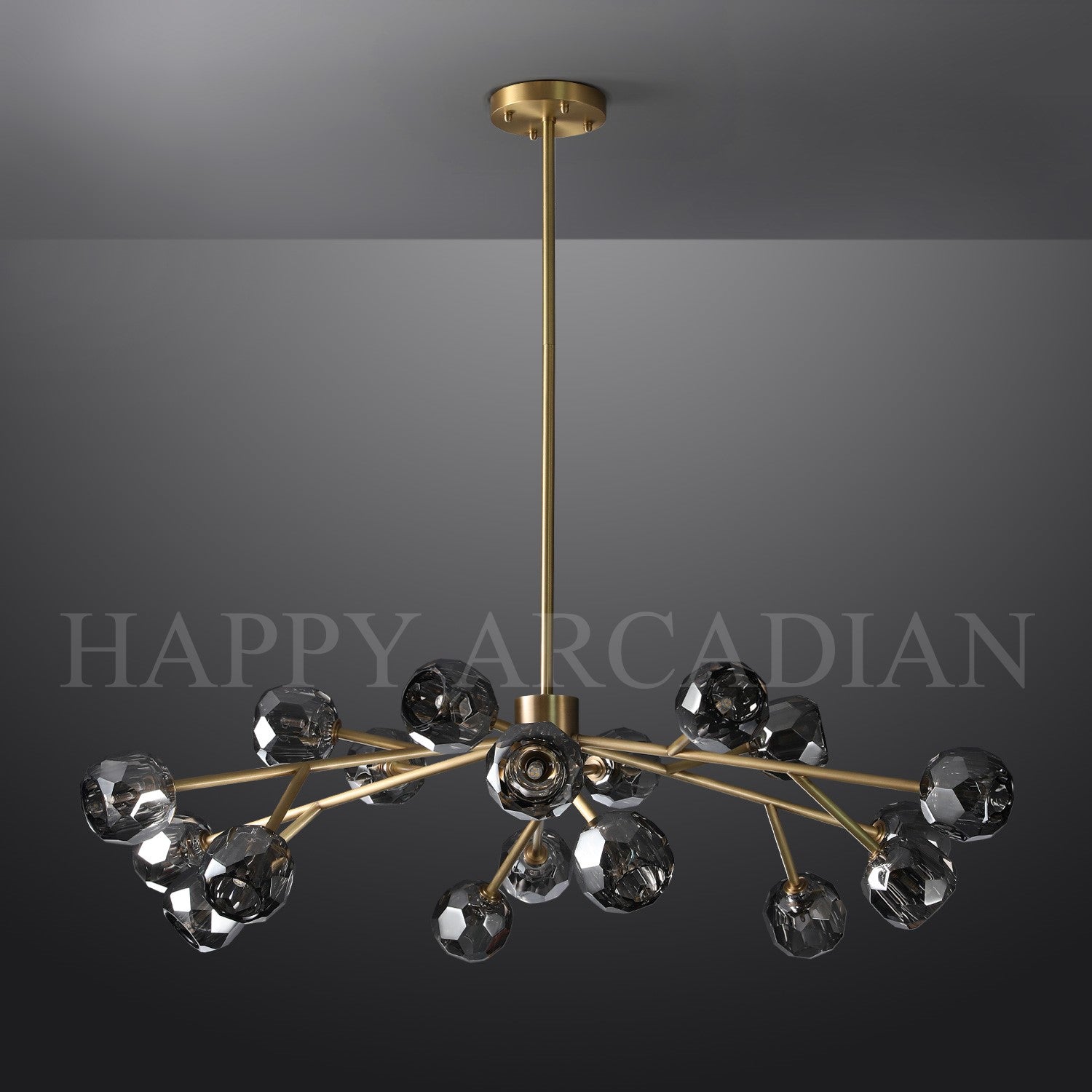 HA Bola De Smoke Crystal Round Chandelier 48"