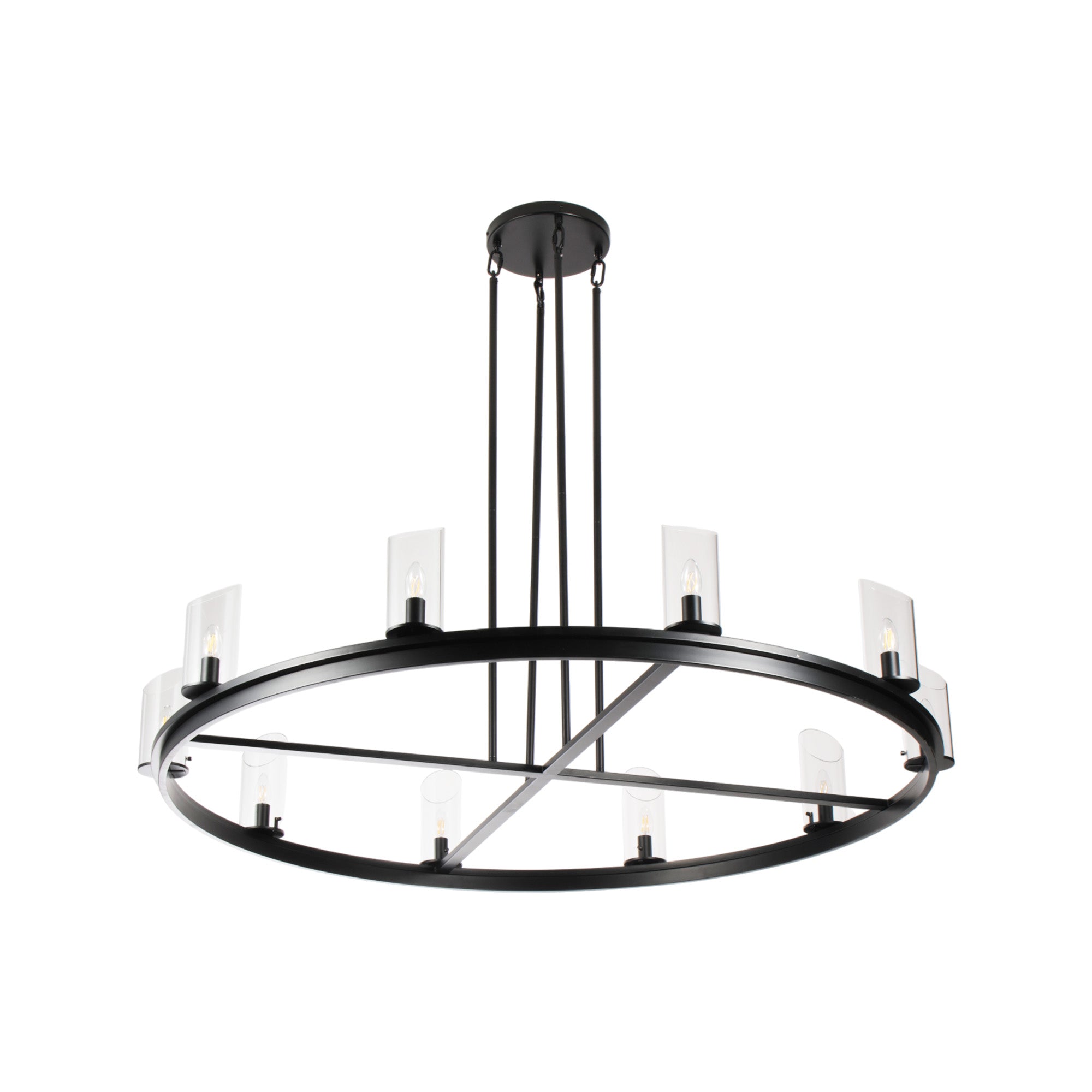 Modern Frame Glass Shade Chandelier