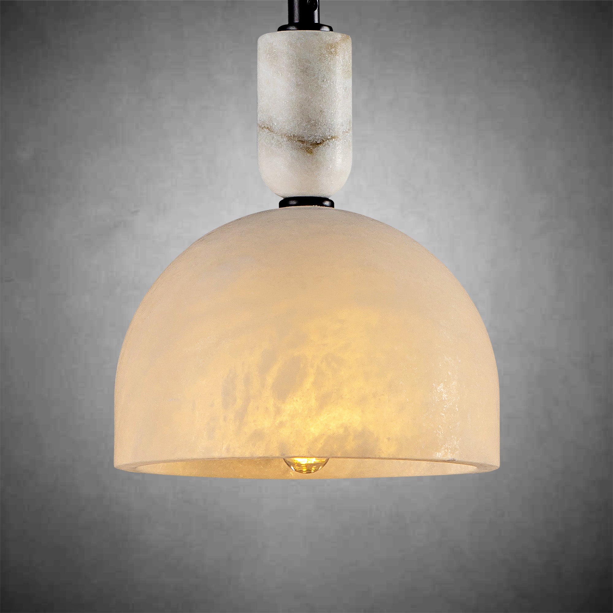 Alabaster semi-circular pendant