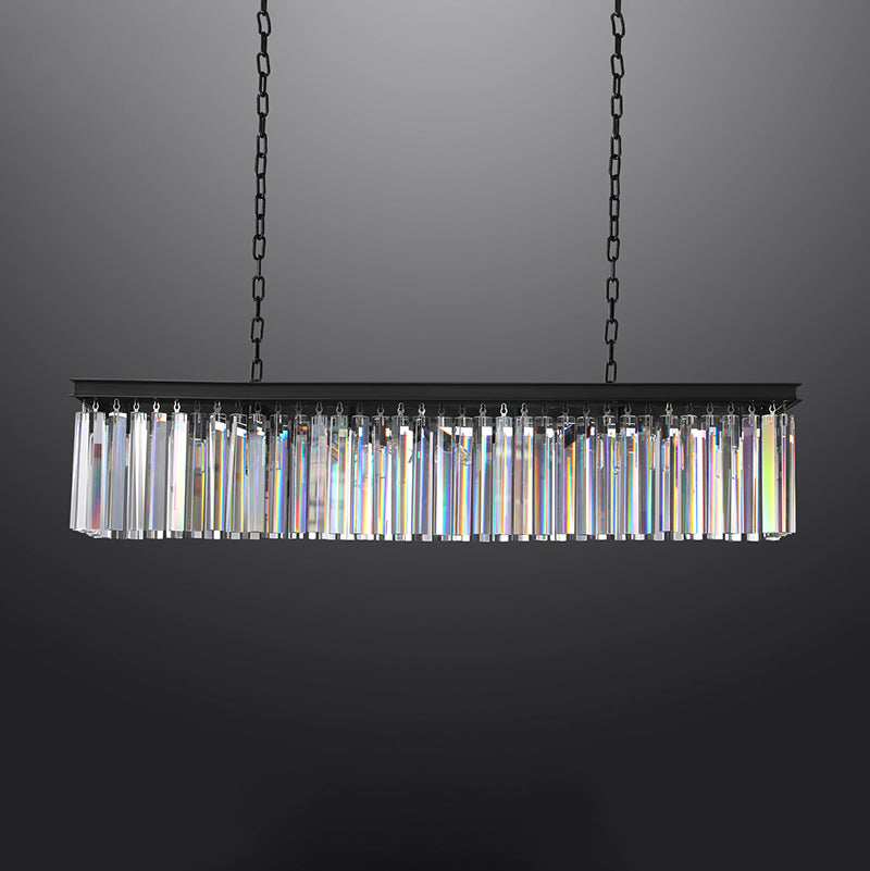 Zestra K9 Crystal Rectangular Chandelier 49"