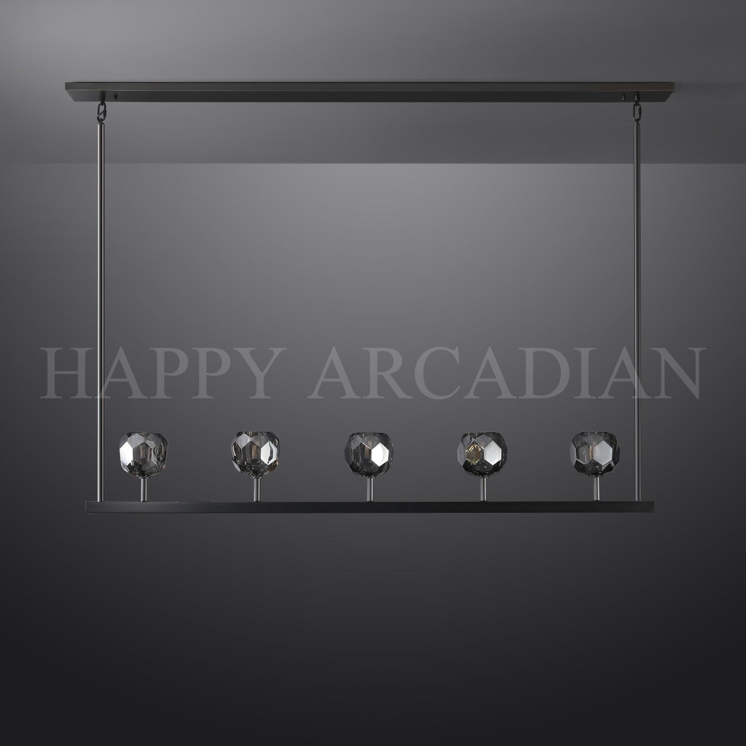 HA Bola De Smoke Glass Linear Chandelier 48" for Living room