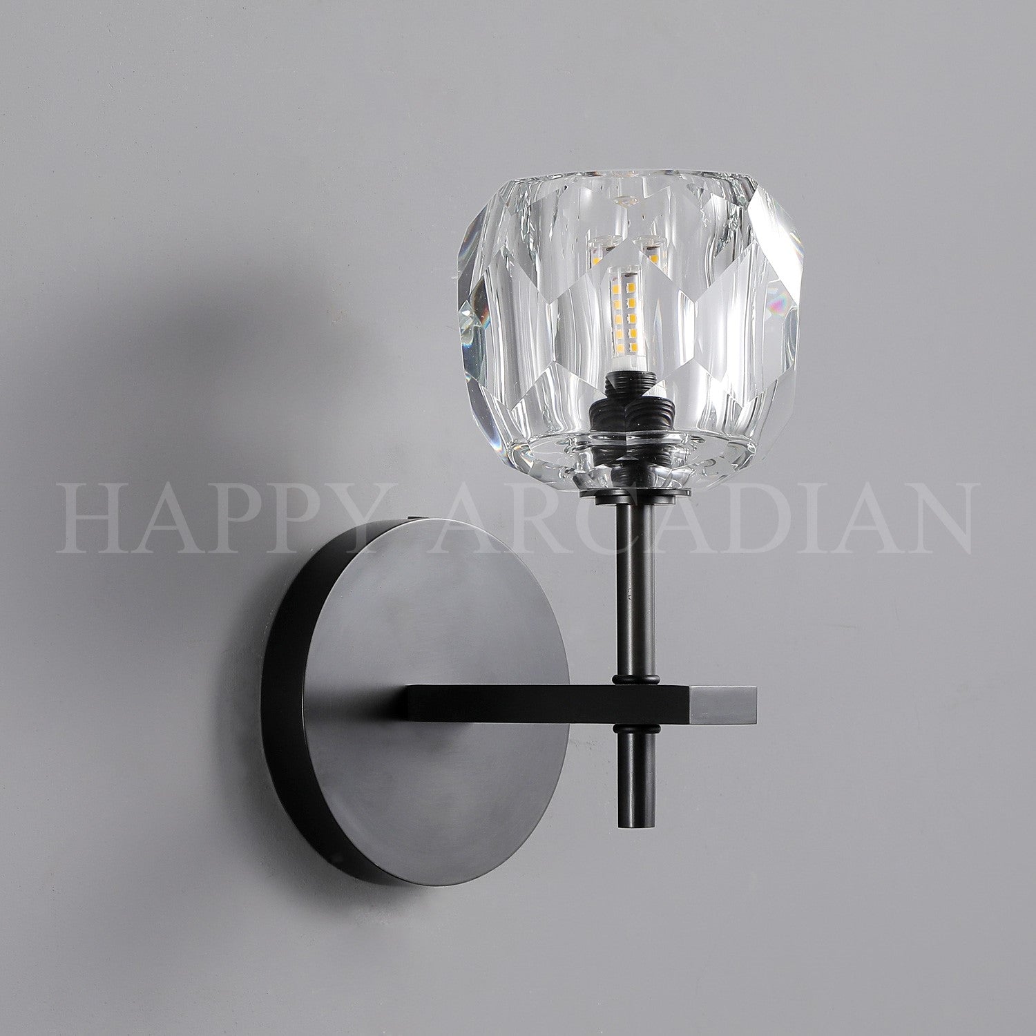 HA Bola De Short Style Clear Crystal Wall Sconces