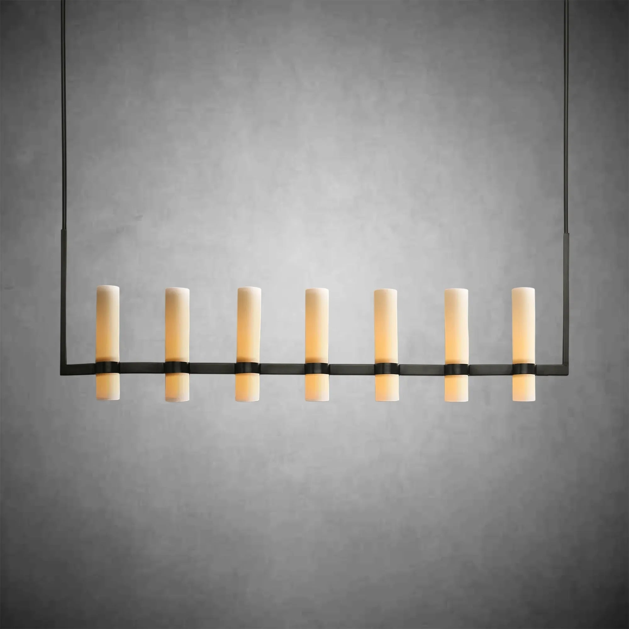 HA Rebecca Linear Milk Glass Chandelier