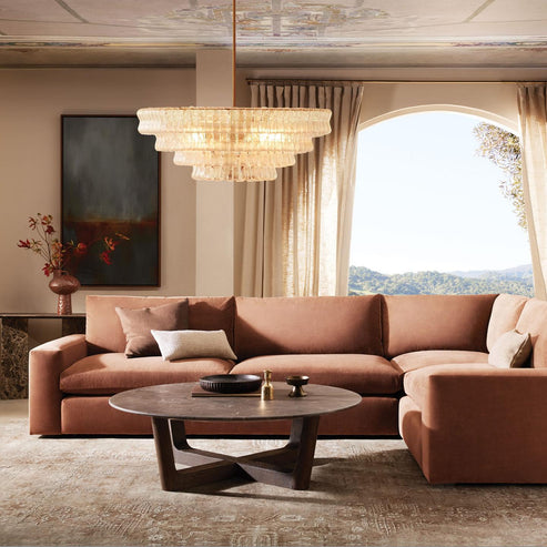 Ghiaccio Glass Round Chandelier