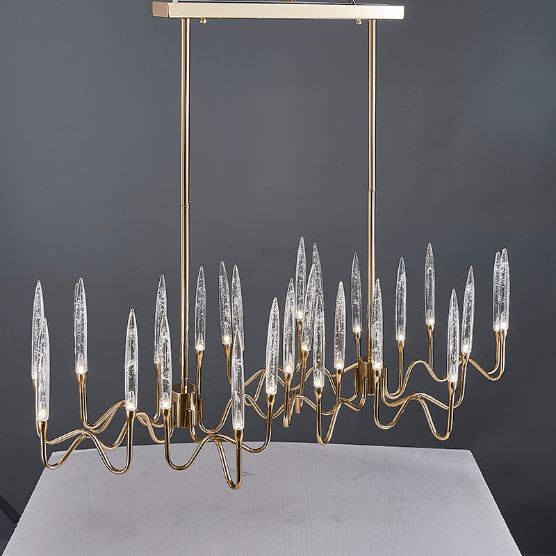Reese Brass Glass Chandelier