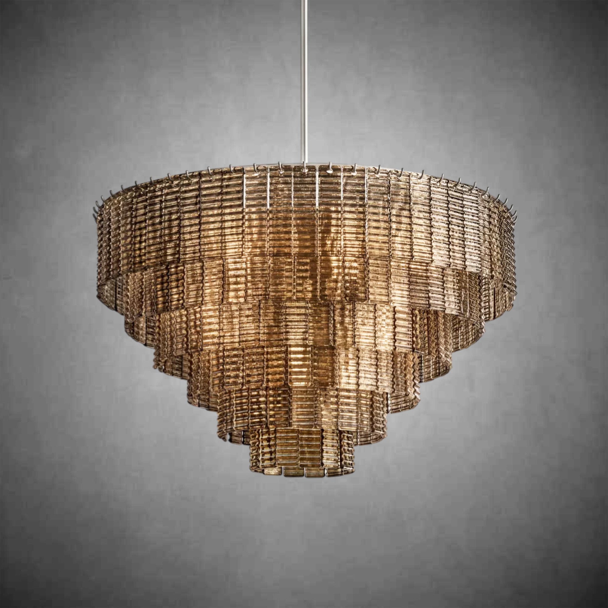 HA Sirena Smoke Glass Round Chandelier 41"