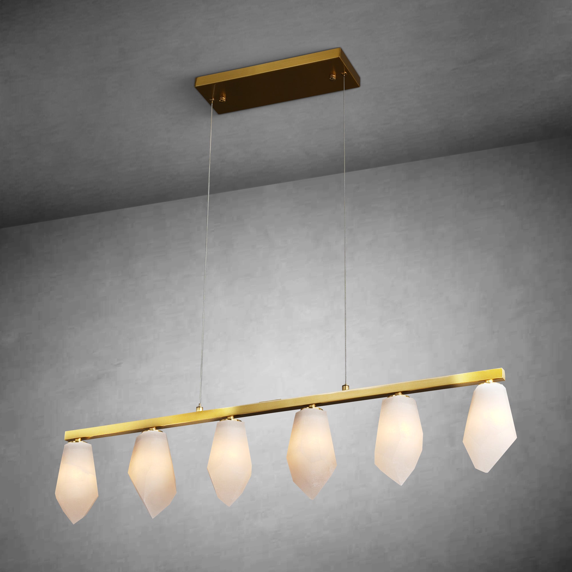 Diamond Alabaster Chandelier L39"