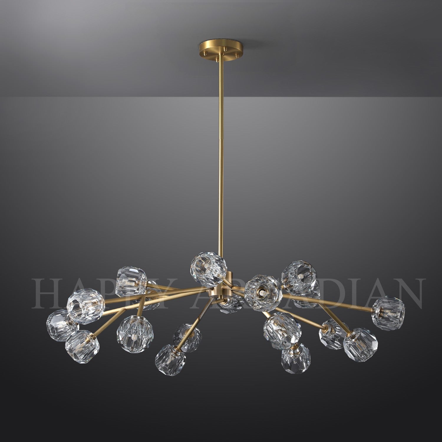 HA Bola De Clear Crystal Round Chandelier 48"