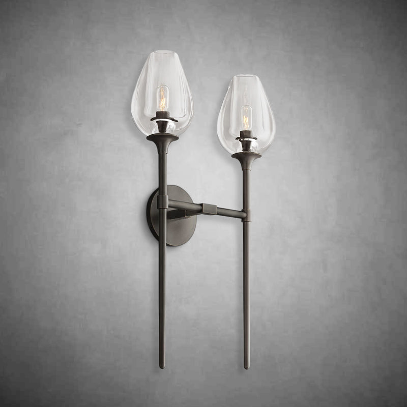 Harper Tulpe Modern 2 Light Glass Wall Light Fixture