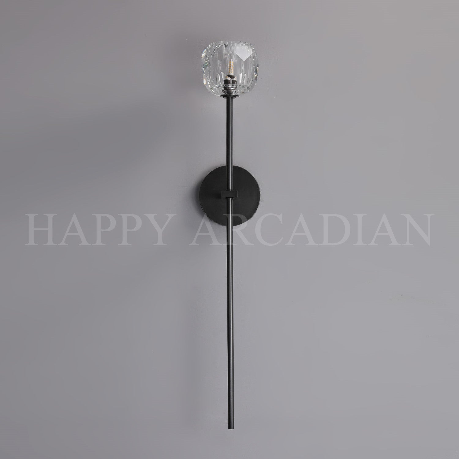 HA Bola De Long Style Clear Crystal Wall Sconces