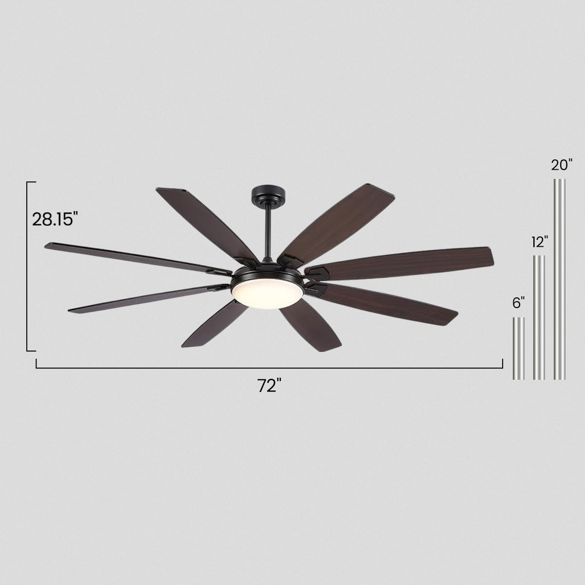 Zephyra Ceiling Fans with Lights 72"