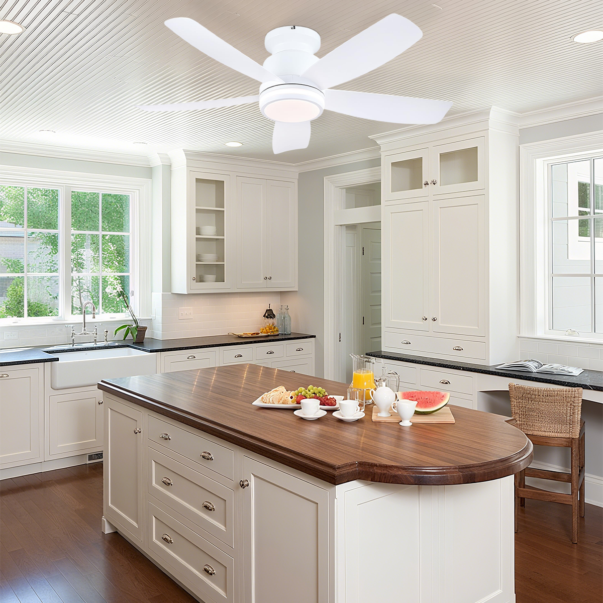 Recessed Remote Control Ceiling Fan Light 41"