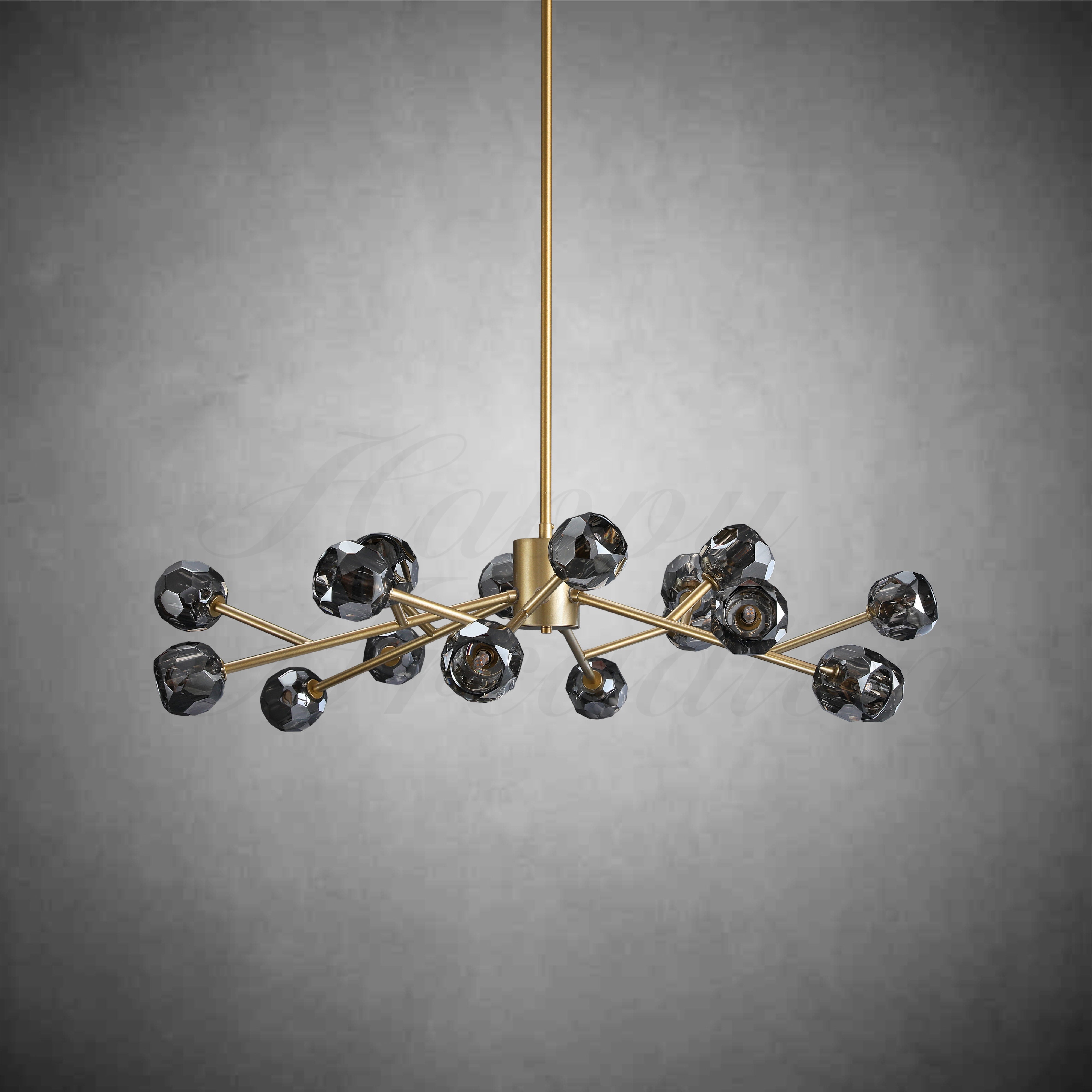 HA Bola De Smoke Crystal Round Chandelier 48"