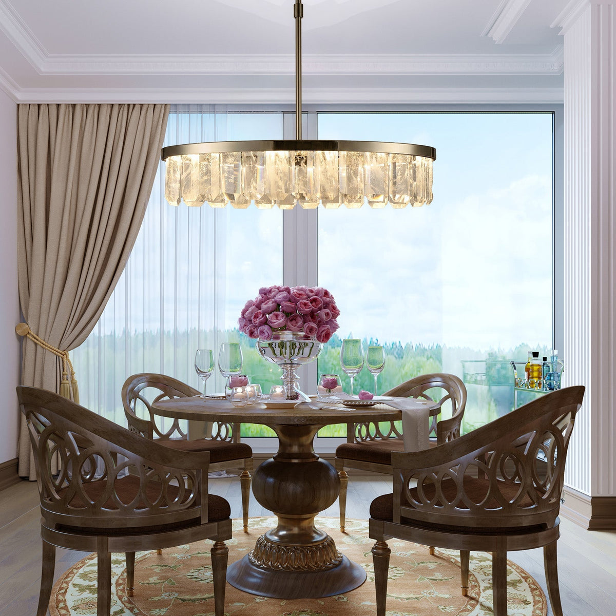 Selene Linear Crystal Chandelier