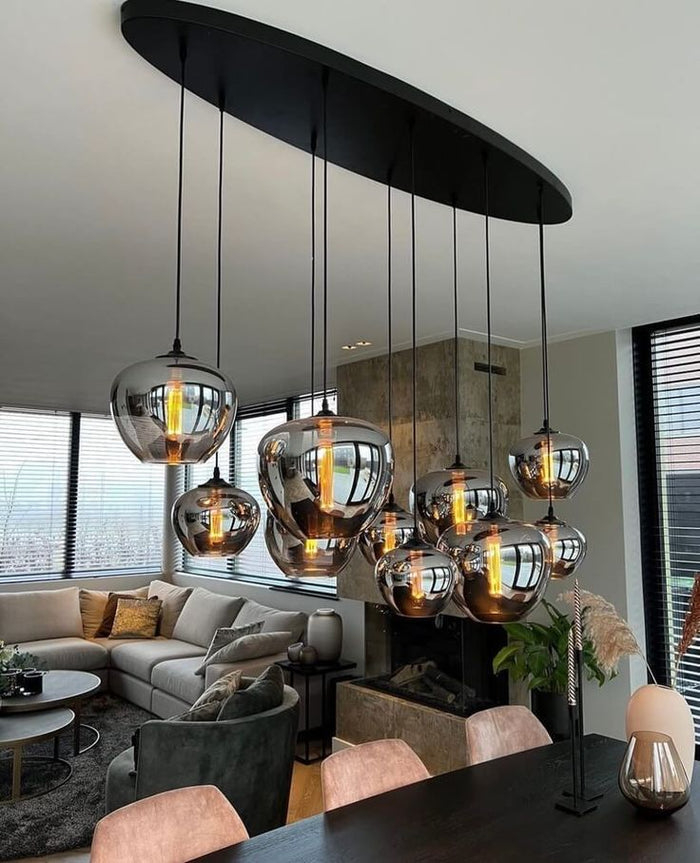 Modern Smoke Gray Glass Lamp Designer Chandelier