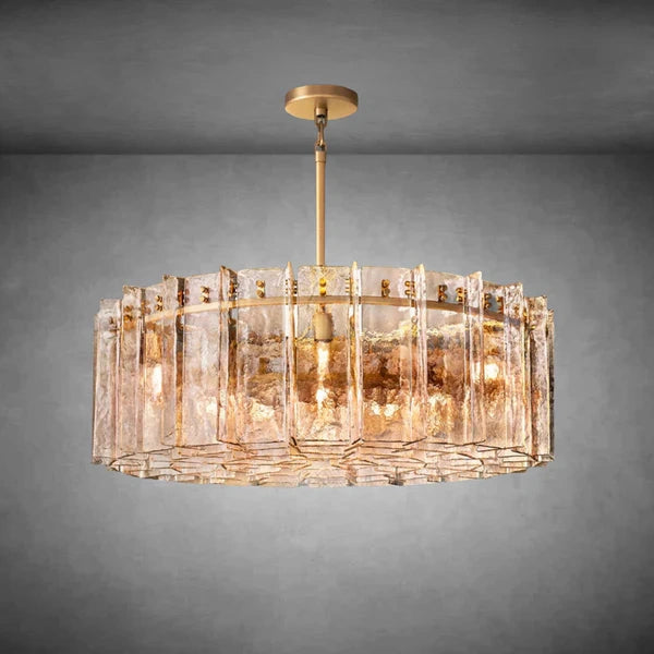 Lattice Smoke Glass Round Chandelier 36''48"