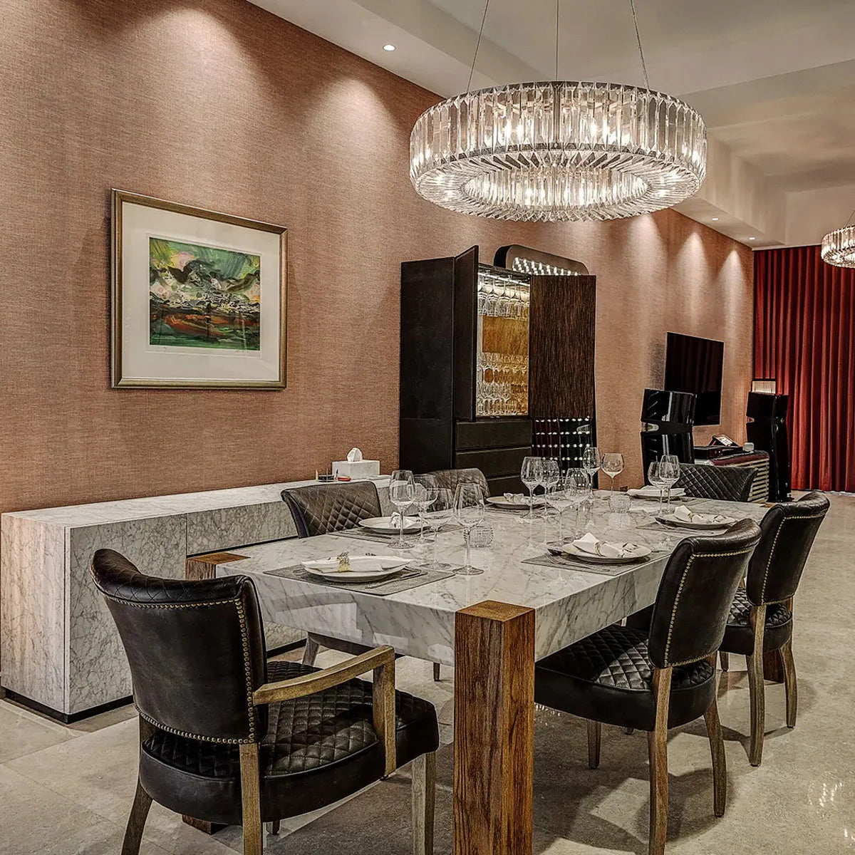 Lita Round Crystals Chandelier