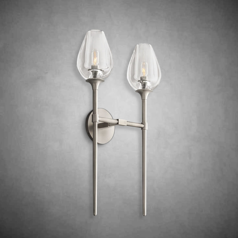 Harper Tulpe Modern 2 Light Glass Wall Light Fixture
