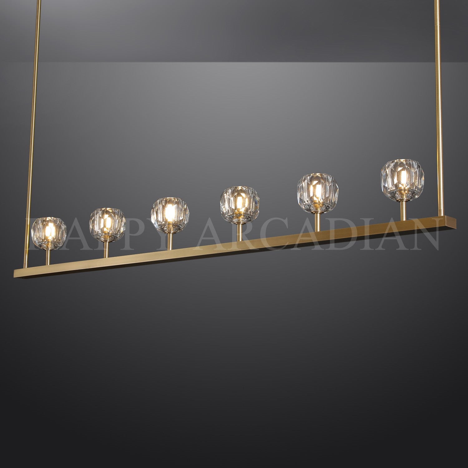 HA Bola De Modern Cristal Crystal Linear Chandelier 60"