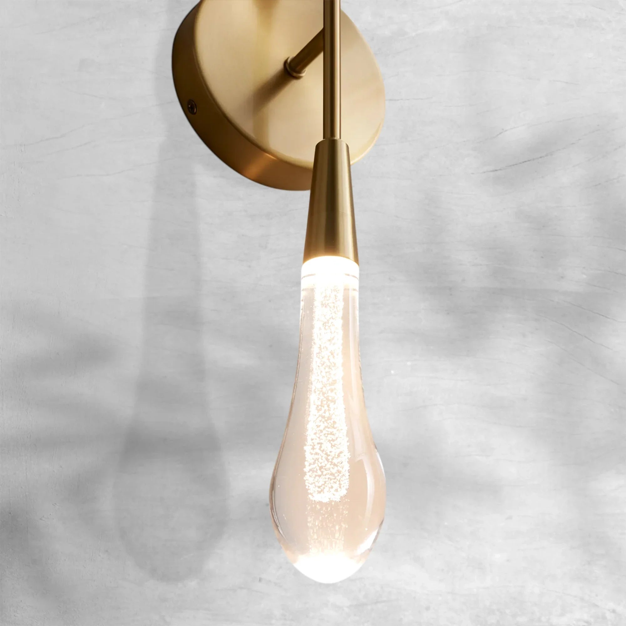 Elegant Soltaire Double Sconce with LED and Brass Finish