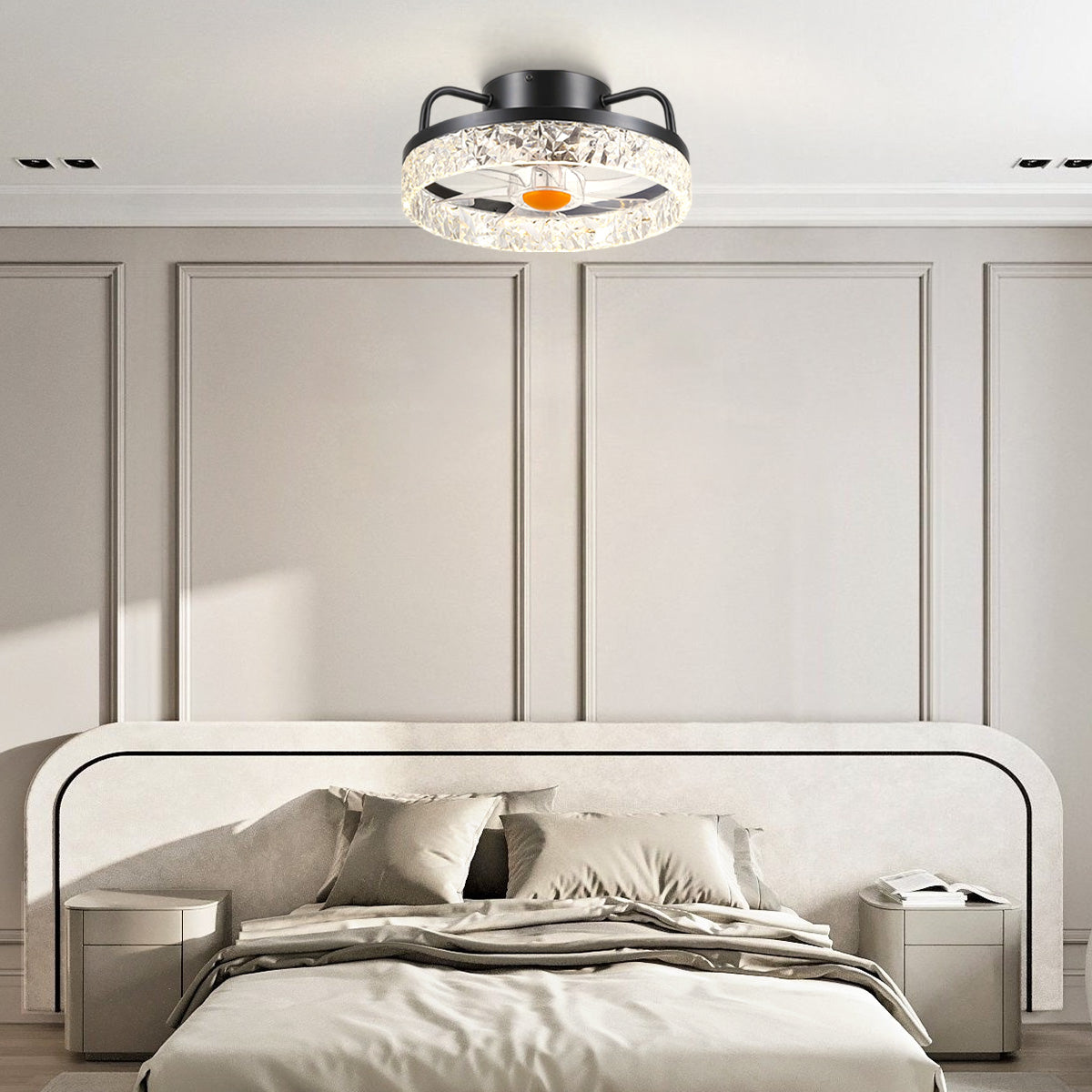 Low Profile Ceiling Fan Light with Remote 13"