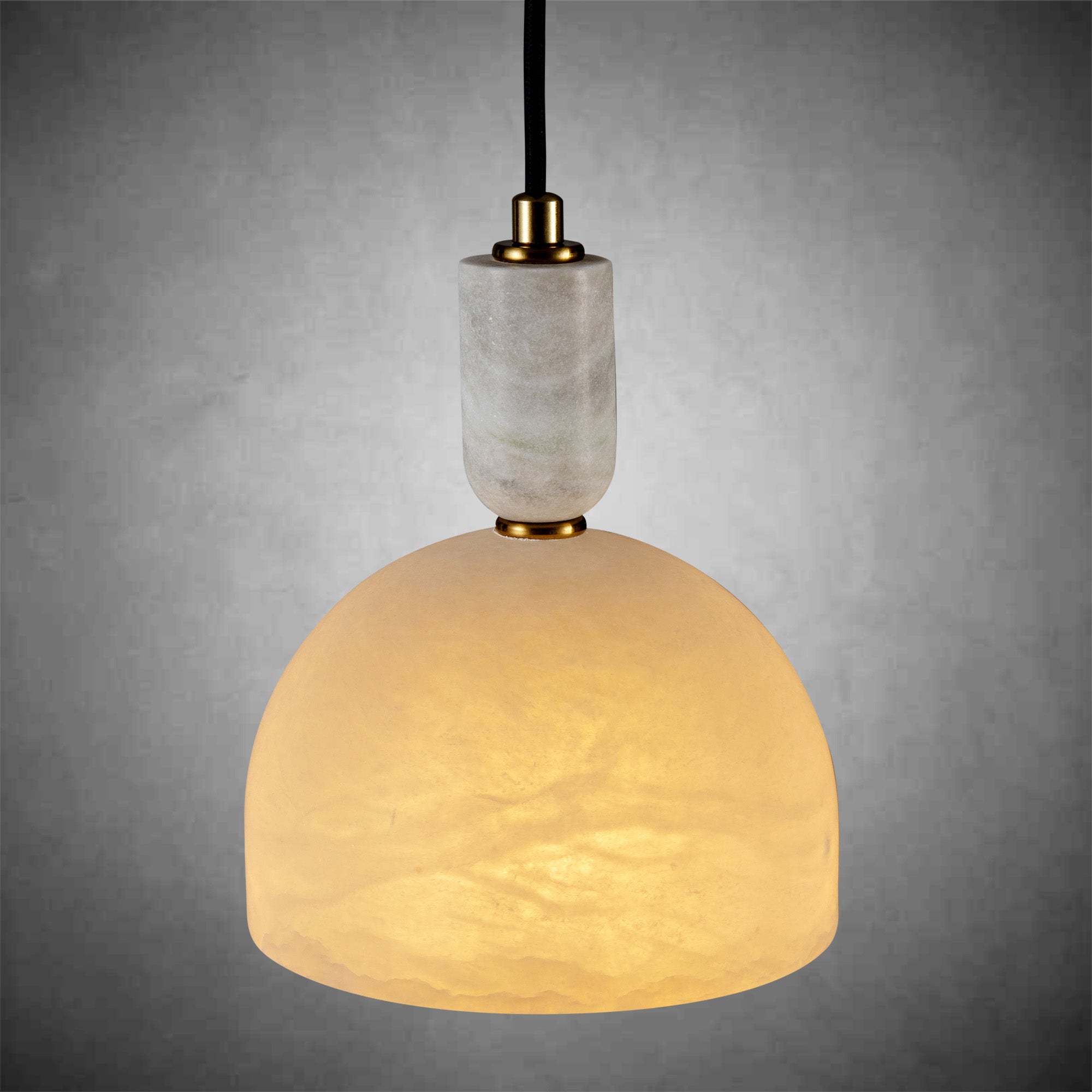 Alabaster semi-circular pendant