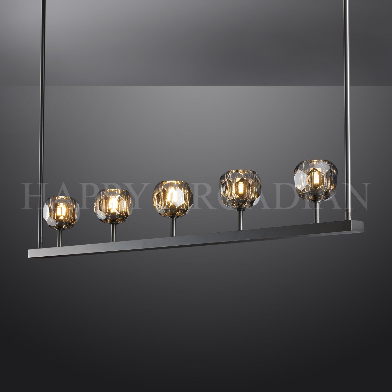 HA Bola De Smoke Glass Linear Chandelier 48" for Living room