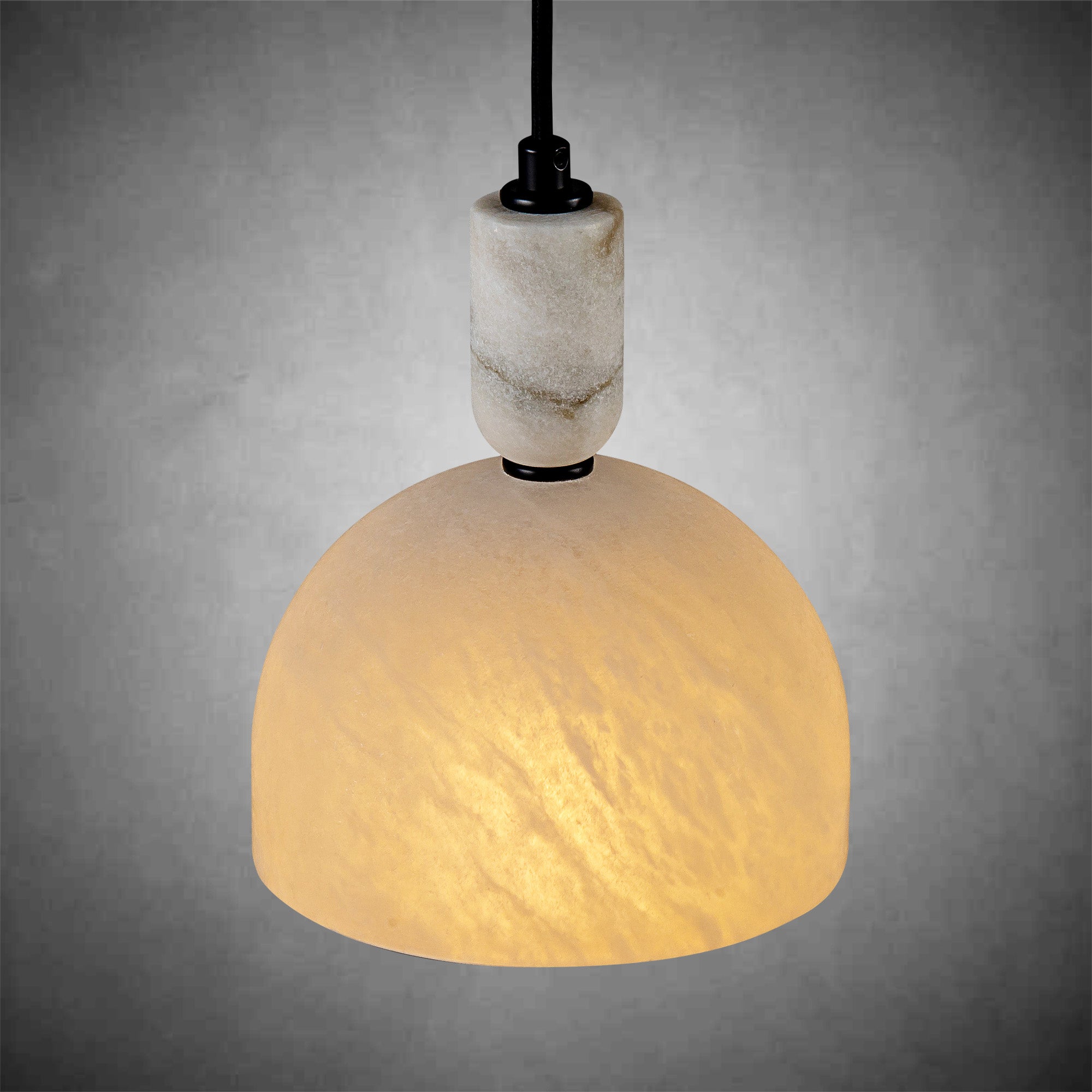 Alabaster semi-circular pendant