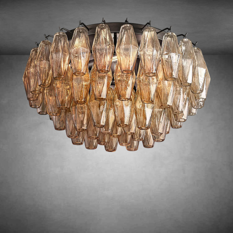 Eclipsia Glass Round Flush Mount