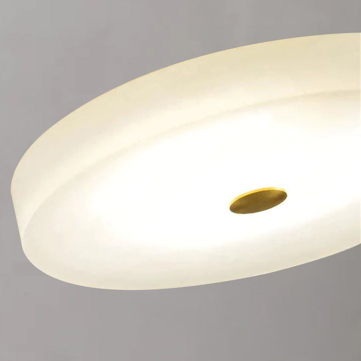 Alabaster Flush Mounted Round Chandelier