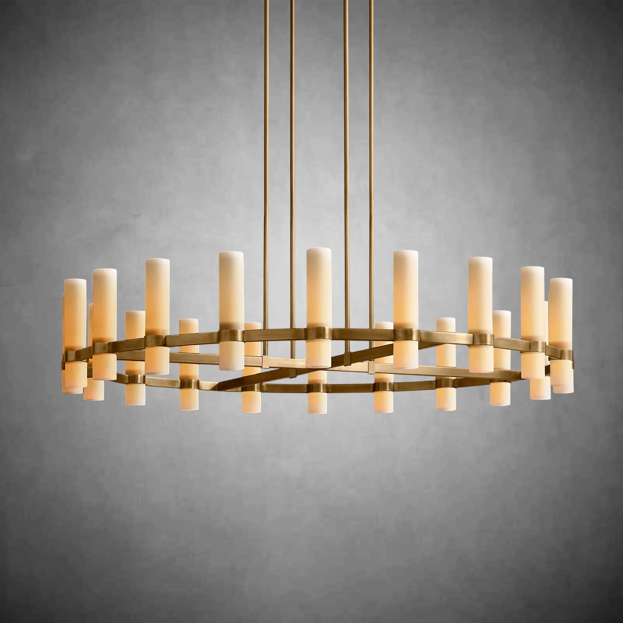 HA Rebecca Round Milk Glass Chandelier
