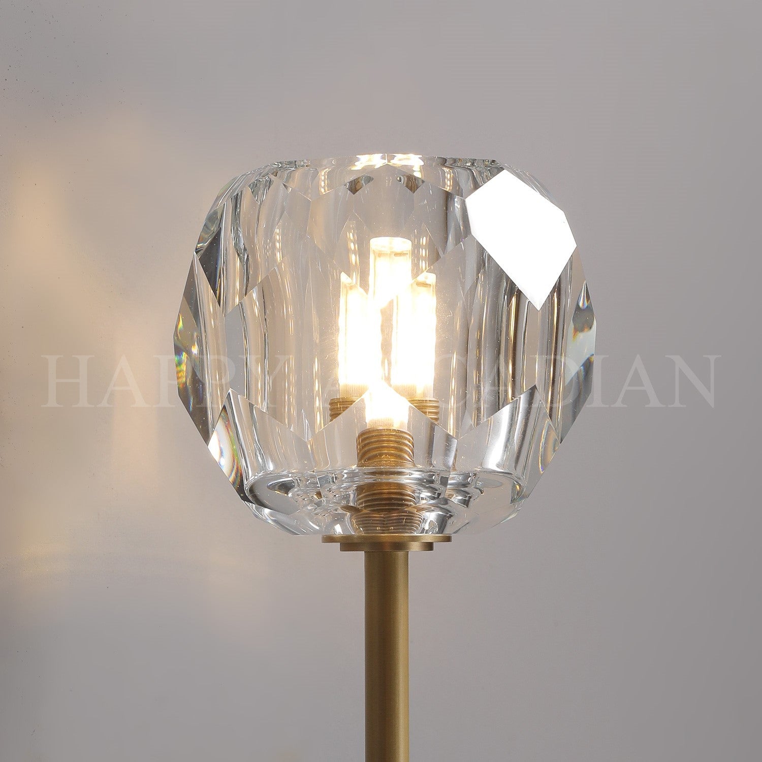 HA Bola De Long Style Clear Crystal Wall Sconces