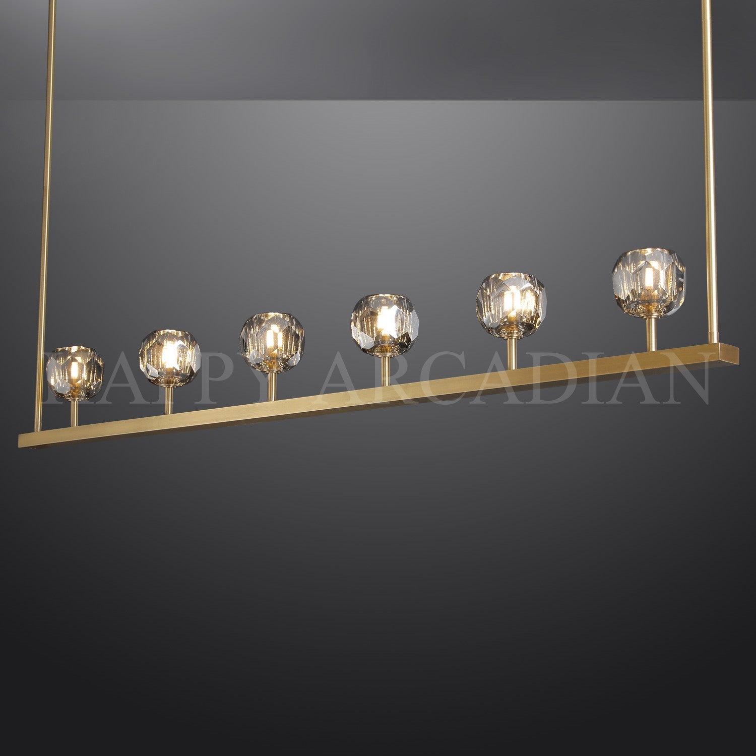 HA Bola De Modern Cristal Crystal Linear Chandelier 60"