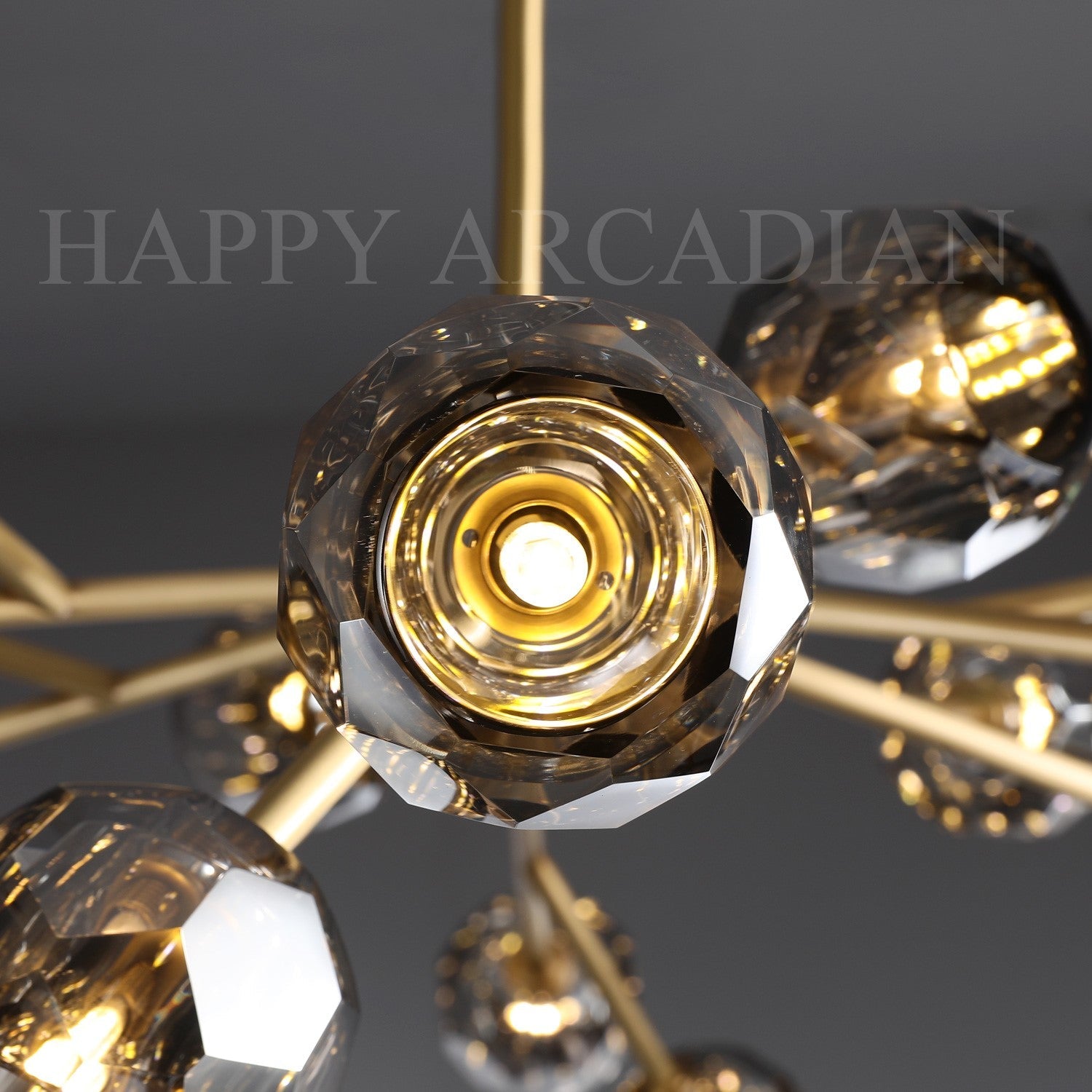 HA Bola De Smoke Crystal Round Chandelier 48"