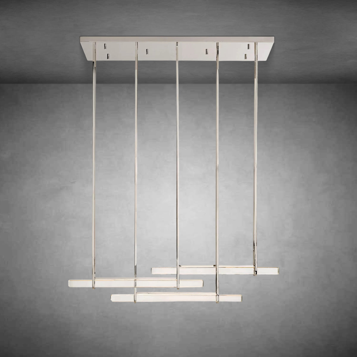 Aurivox Crystal Triple Bar Linear Chandelier
