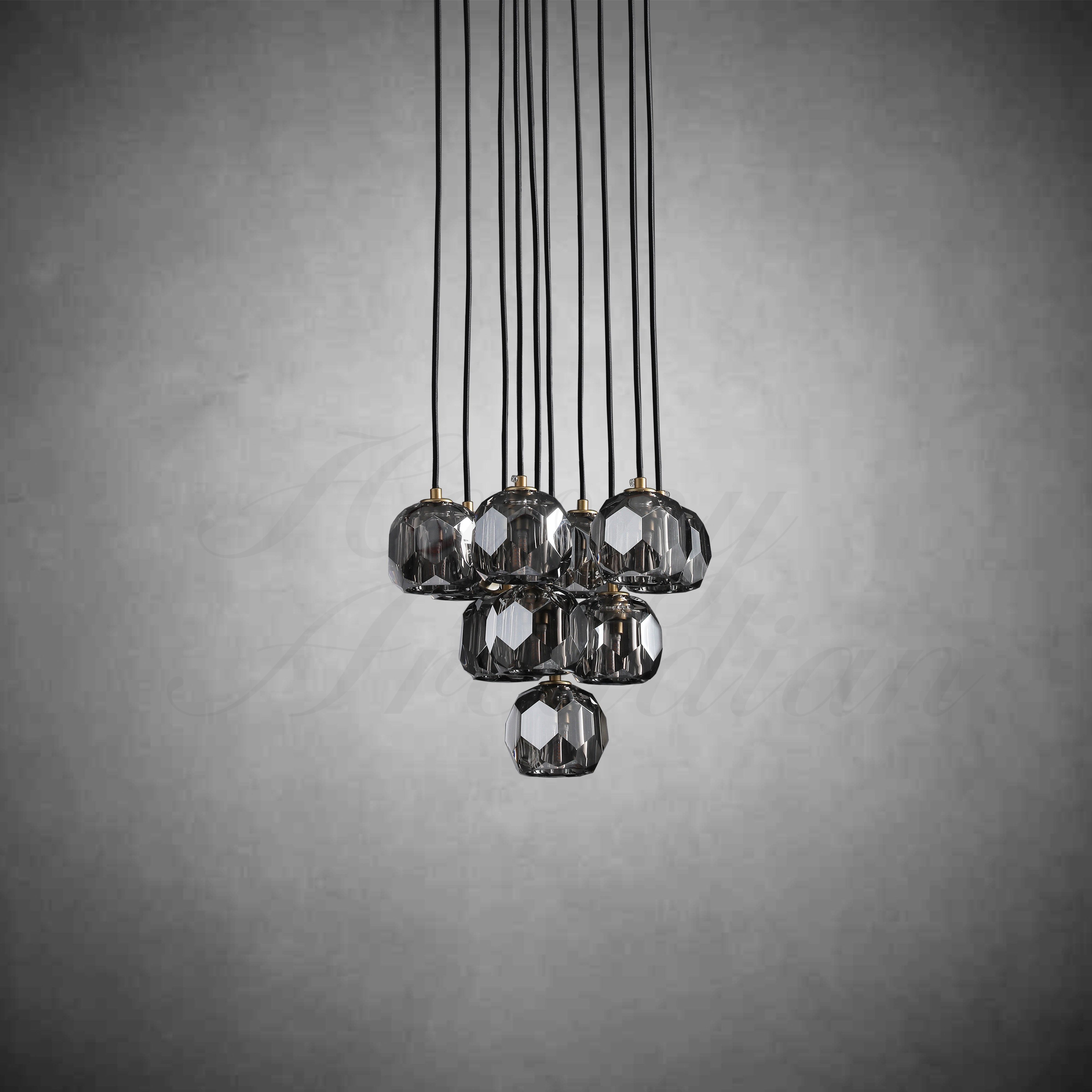 HA Bola De Crystal Round Cluster Chandelier 14" 19''