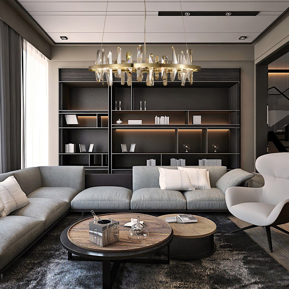 Mira Ring Crystal Chandelier
