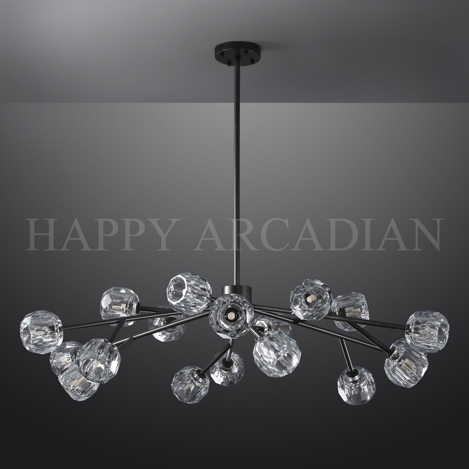 HA Bola De Clear Crystal Round Chandelier 48"