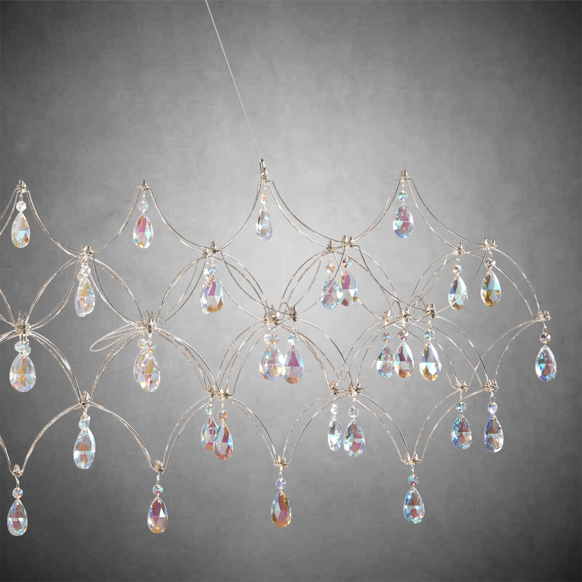 Crystal Chandelier Sliver Ceiling Light Fixture
